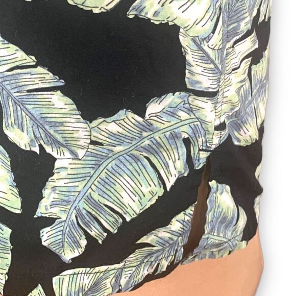 Cooke Street Top Black Green Tropical Palm Printed Button Down Hawaiian Shirt - Picture 6 of 10